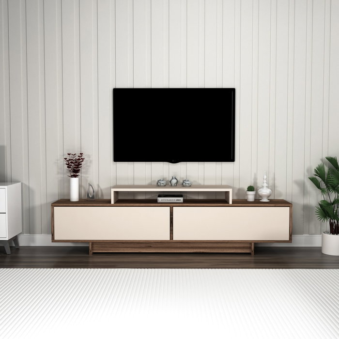 Hanah Home Soporte de TV Nogal claro y beige